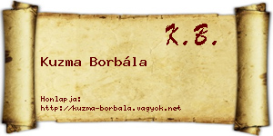 Kuzma Borbála névjegykártya